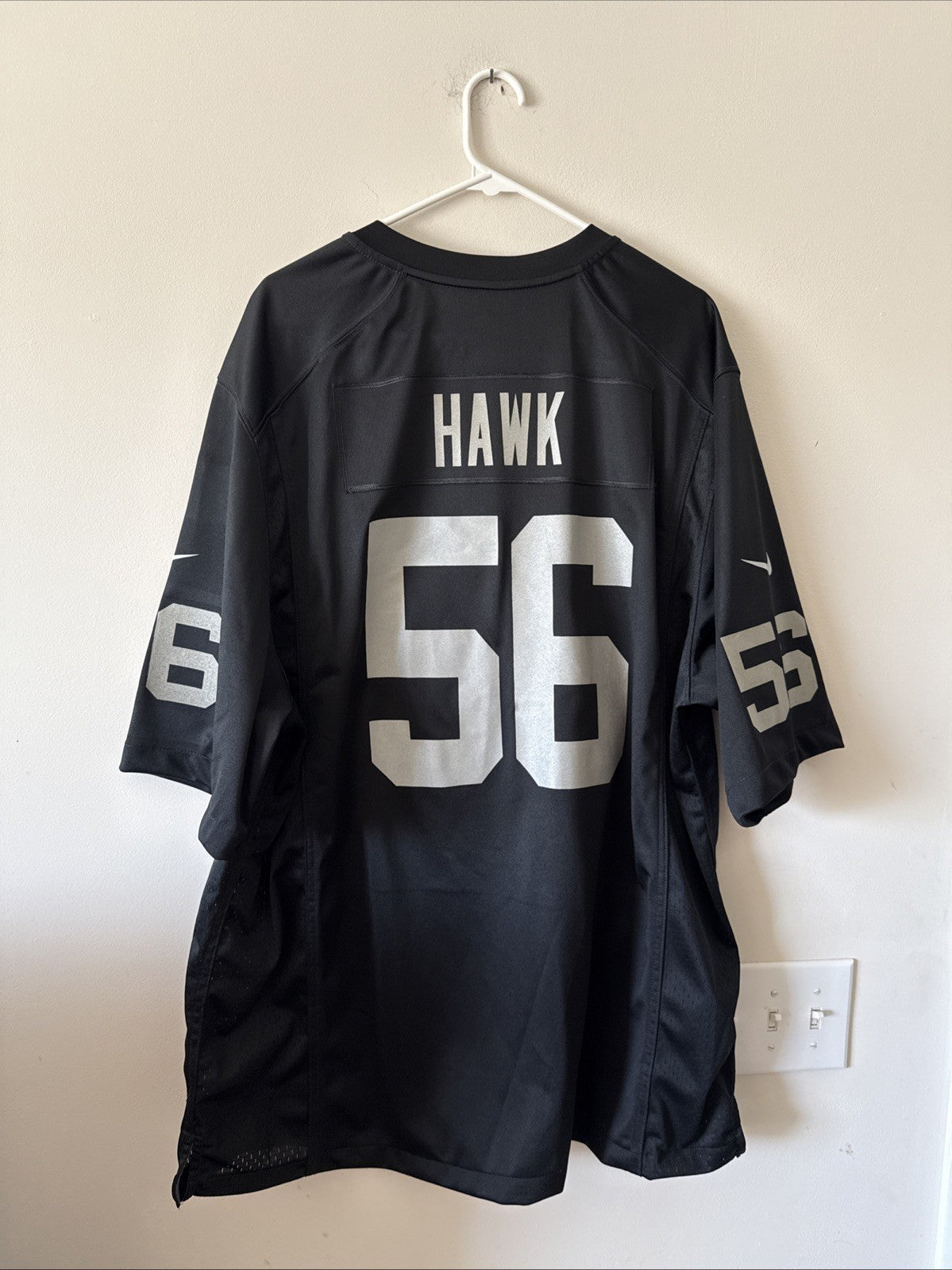 Men’s Nike AJ Hawk #56 Oakland Raiders NFL Football Jersey Sz 2XL - Black RARE
