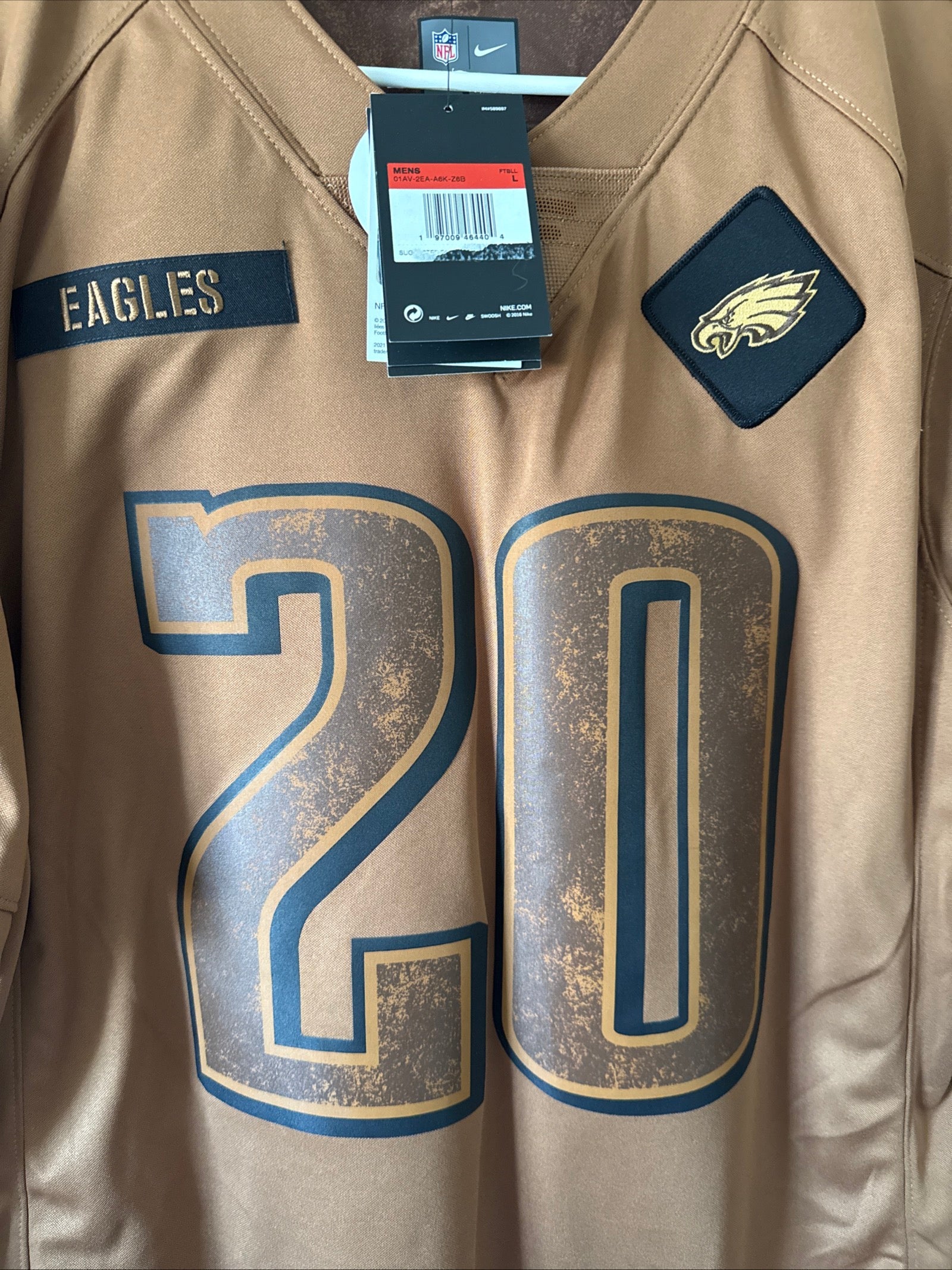 Men's Nike Brian Dawkins #20 Eagles Salute To Service NFL Jersey Sz L - NWT RARE