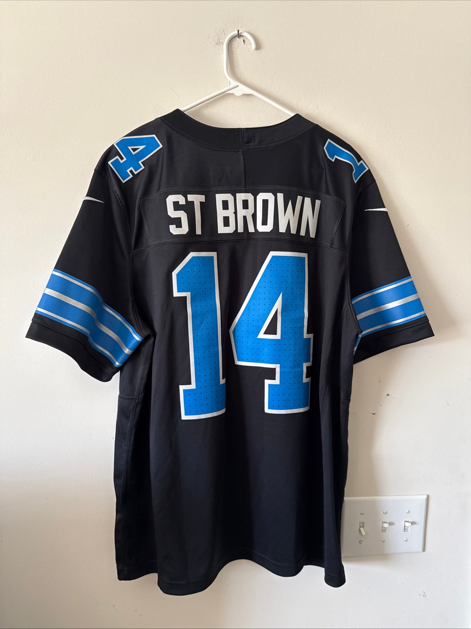 Men’s Nike Amon-Ra St. Brown #14 Detroit Lions 2nd Alt Vapor Lmtd Jersey Sz XL