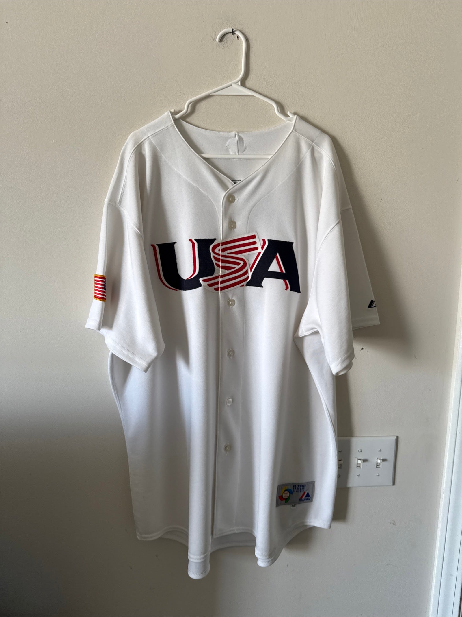 MEN’S MAJESTIC DEREK JETER #2 TEAM USA 2006 WORLD BASEBALL CLASSIC JERSEY SZ 56