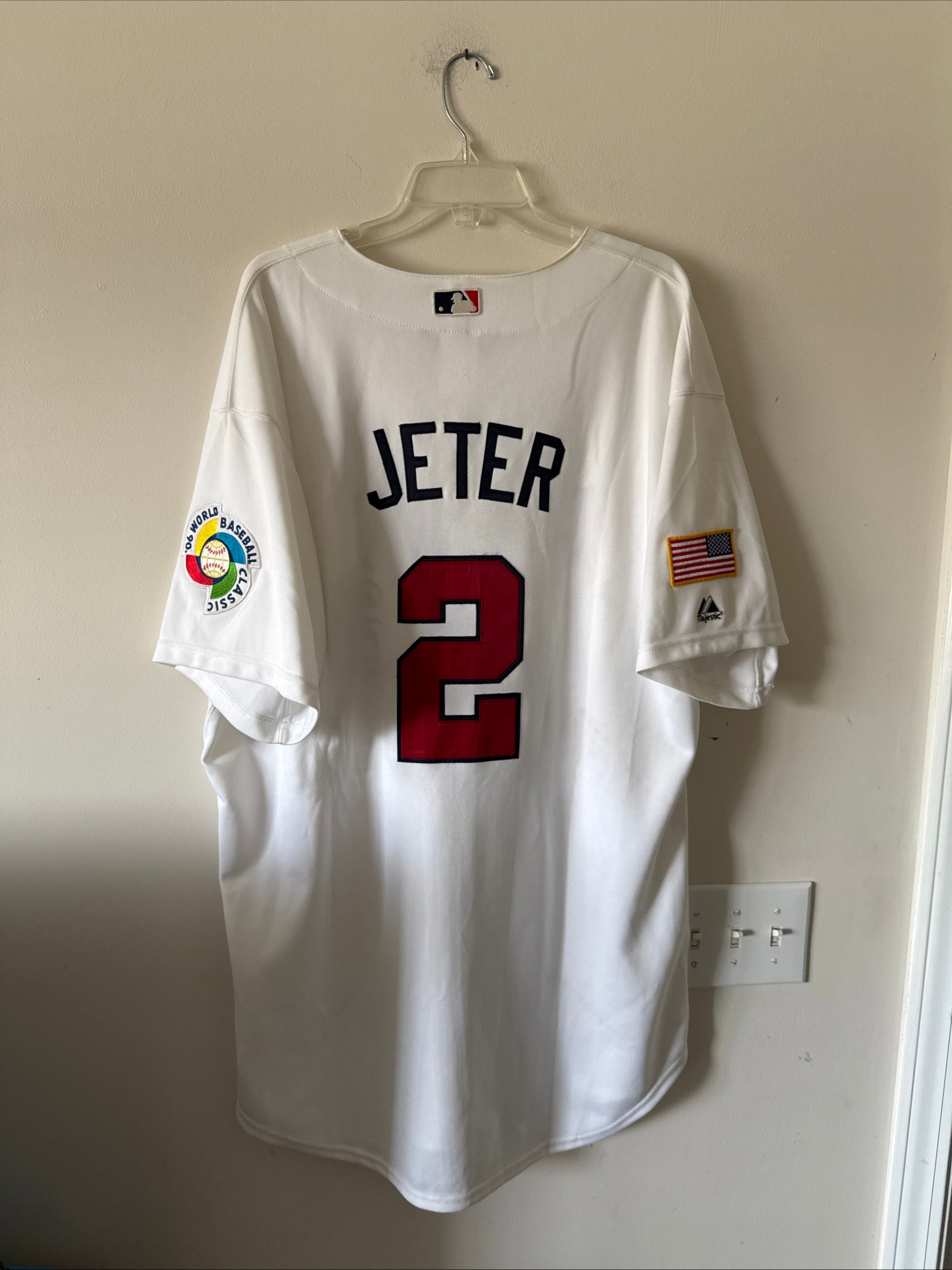 MEN’S MAJESTIC DEREK JETER #2 TEAM USA 2006 WORLD BASEBALL CLASSIC JERSEY SZ 52