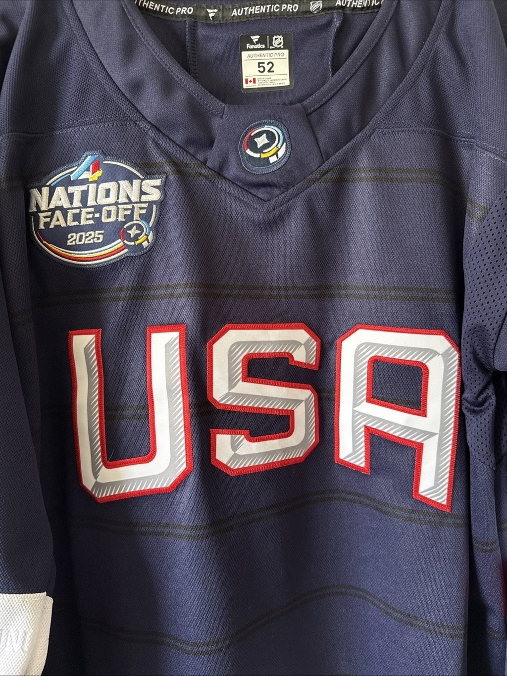 Men’s Fanatics Jack Hughes #86 Team USA 4 Nations Faceoff Jersey Size 52 - RARE