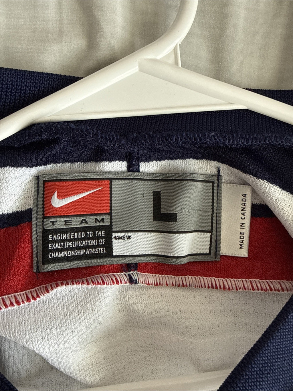 Men’s VTG Nike Team USA #9 2002 Winter Olympics Hockey Jersey Sz L - White RARE