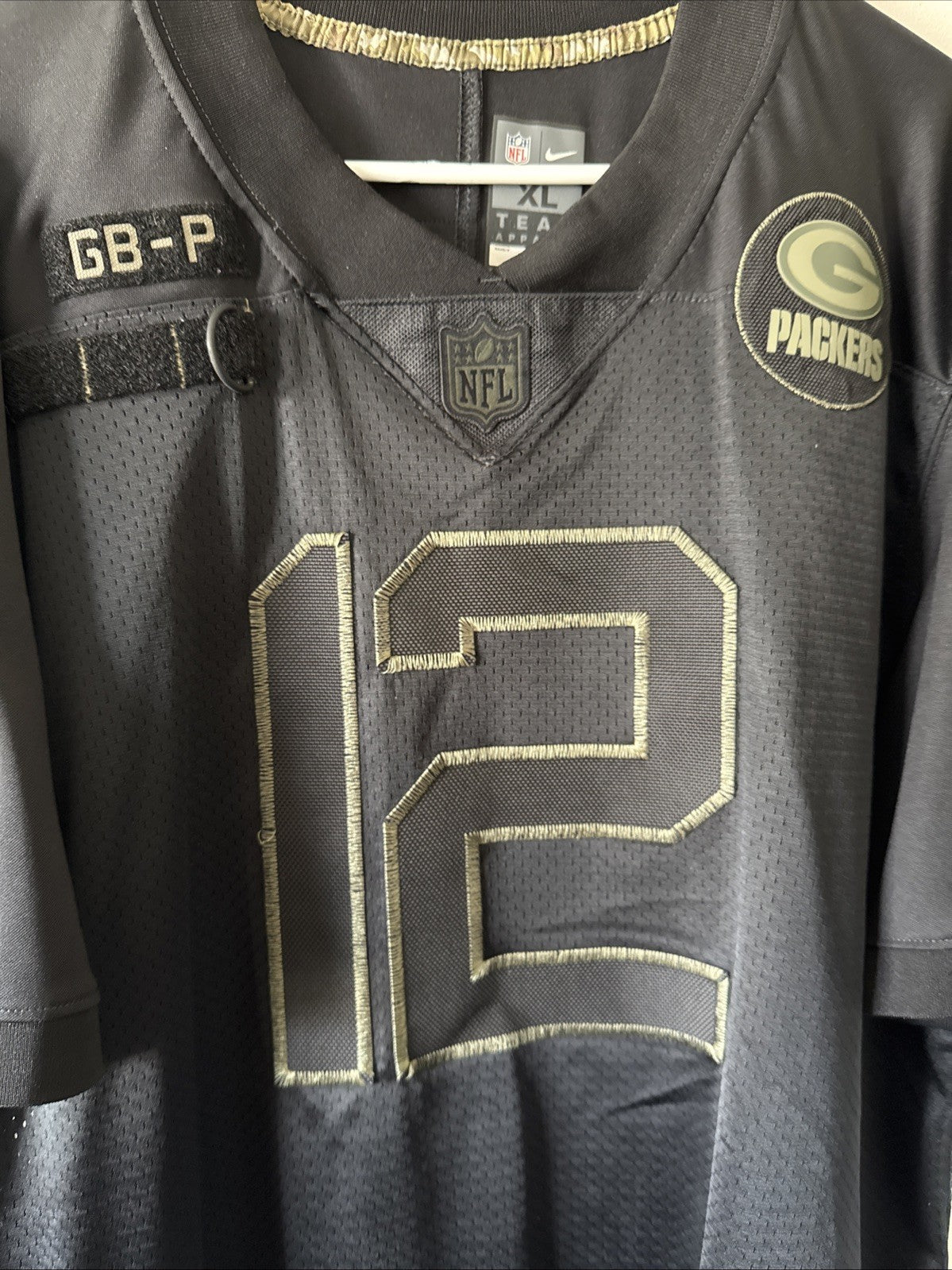 Men's Nike Aaron Rodgers #12 GB Packers 2020 Salute to Service Lmtd Jersey Sz XL