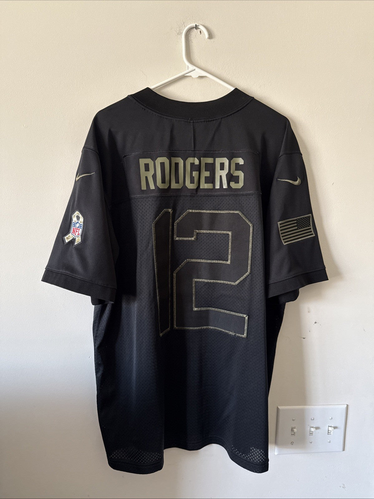 Men's Nike Aaron Rodgers #12 GB Packers 2020 Salute to Service Lmtd Jersey Sz XL