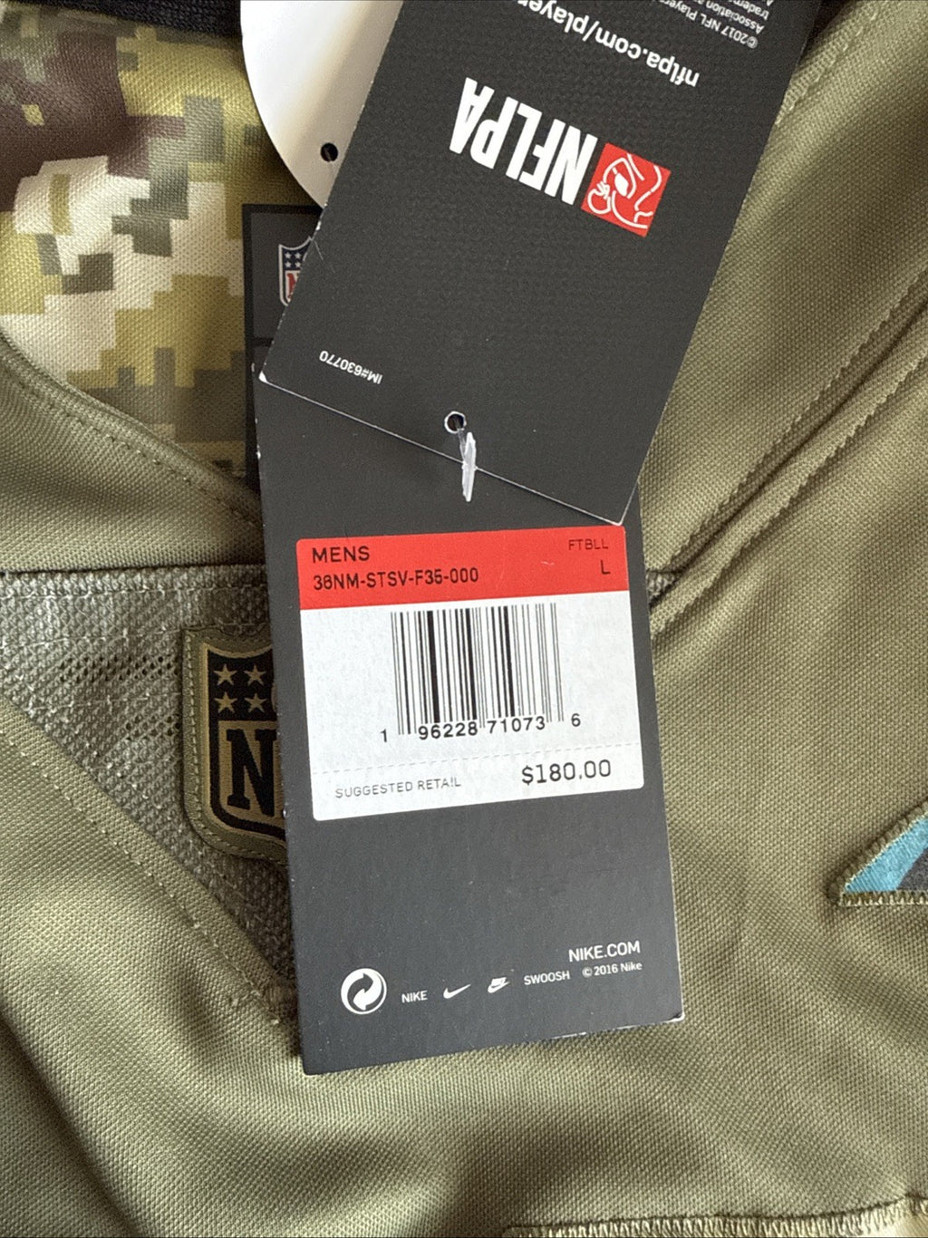 Men’s Nike Christian McCaffrey #22 Panthers Salute To Service Lmtd Jersey Sz L