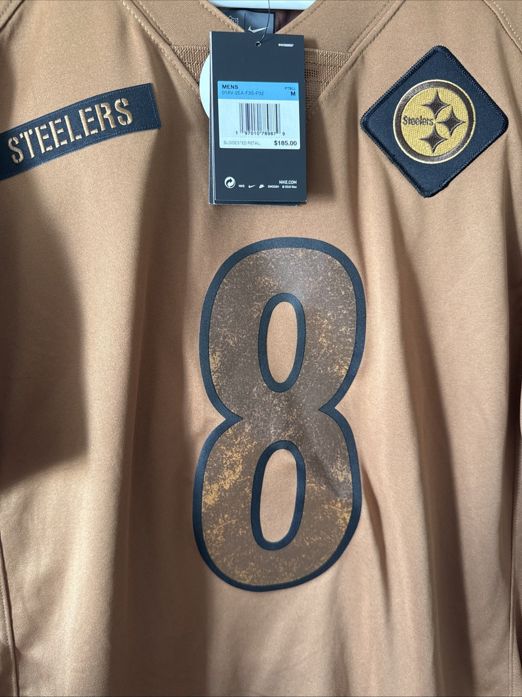 Men's Nike Kenny Pickett #8 Steelers Salute To Service Jersey Sz M - NWT RARE