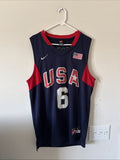 Men’s Nike LeBron James #6 Team USA 2008 Beijing Olympics Jersey Sz L Blue RARE