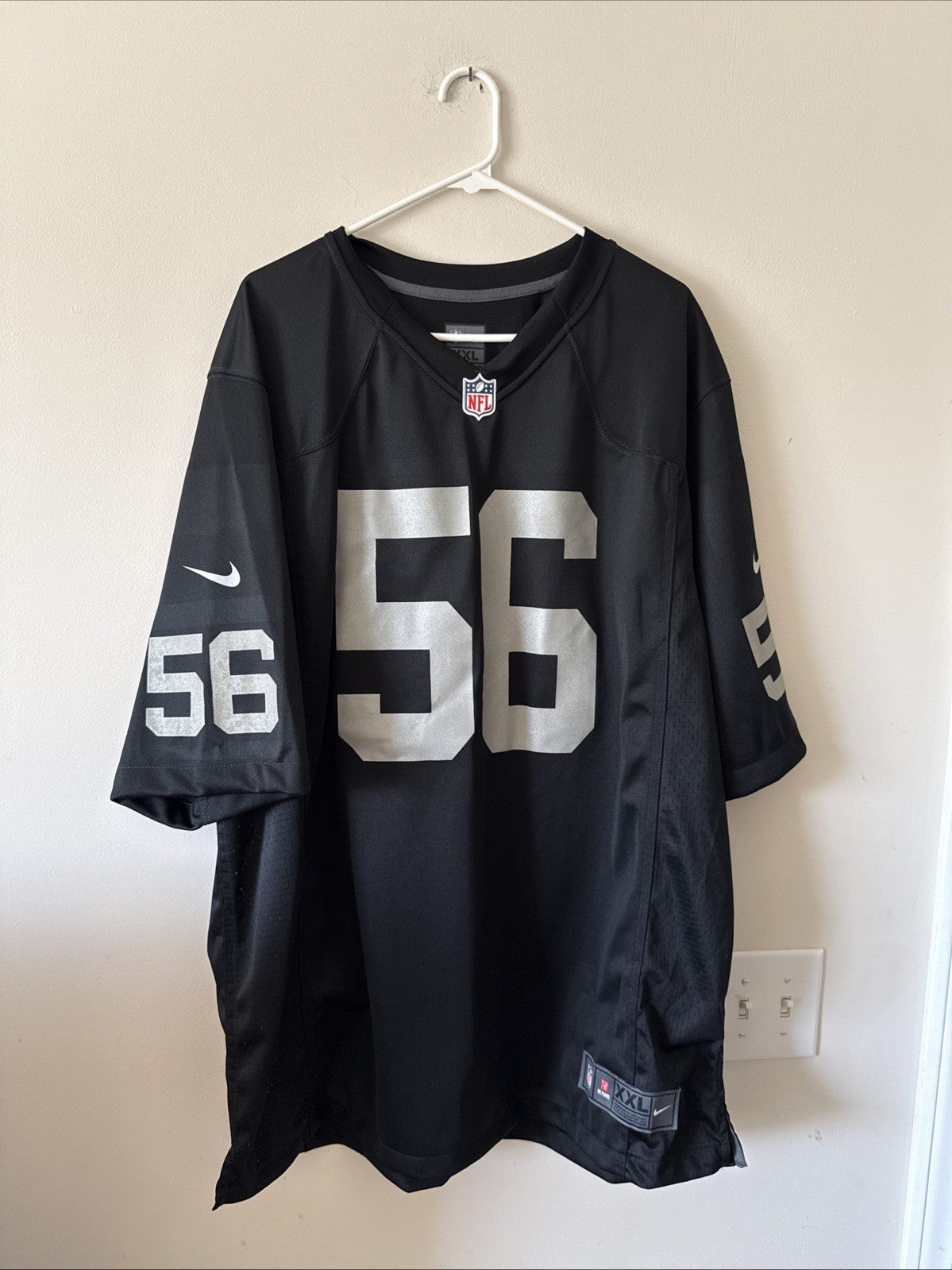 Men’s Nike AJ Hawk #56 Oakland Raiders NFL Football Jersey Sz 2XL - Black RARE