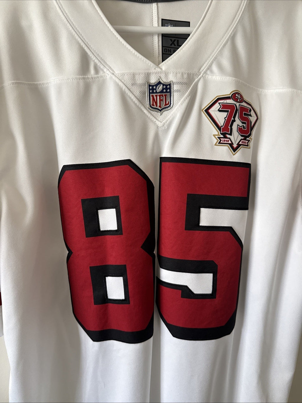 Men’s Nike George Kittle SF 49ers Vapor Lmtd Jersey 75th Anniv Patch Sz XL RARE