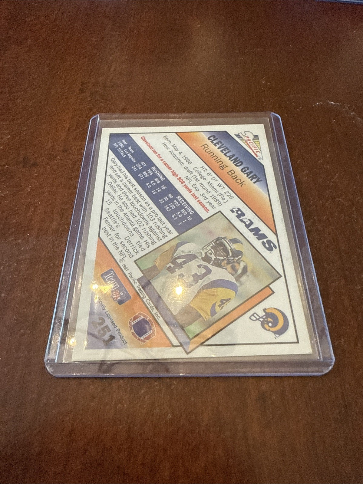 1991 Pacific - Cleveland Gary #251 Autograph