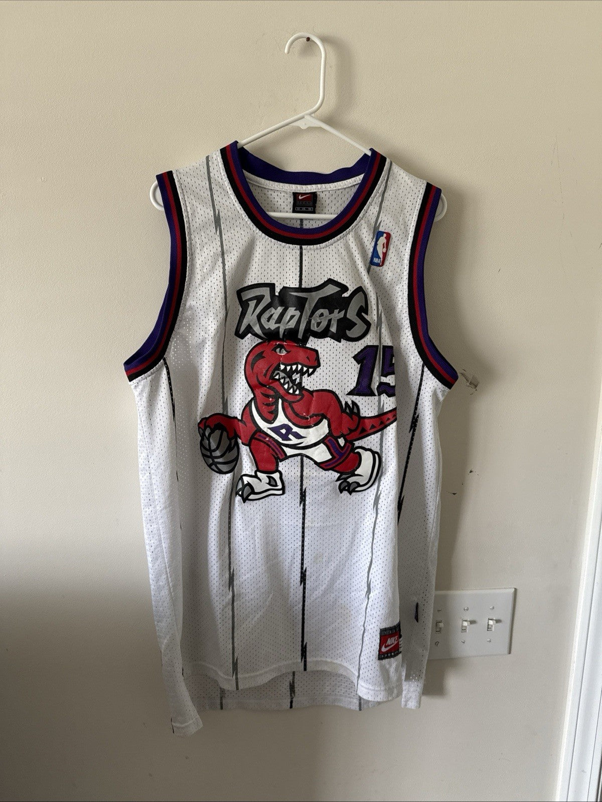 Men’s Vintage Authentic Toronto Raptors Vince Carter #15 Jersey Sz 54 - White