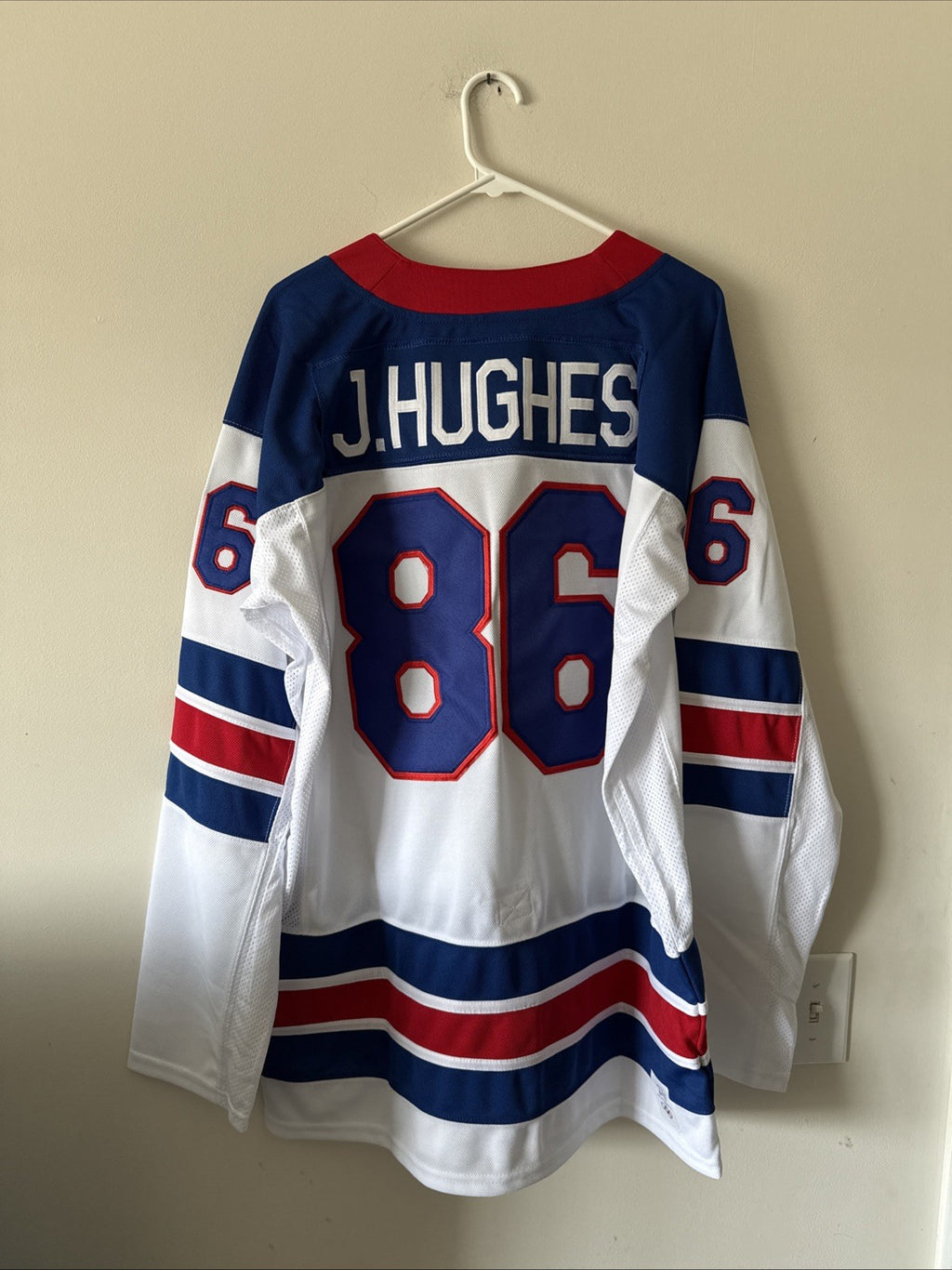 Men’s Nike Jack Hughes #86 Team USA Hockey Jersey 2026 Olympics Sz L White RARE