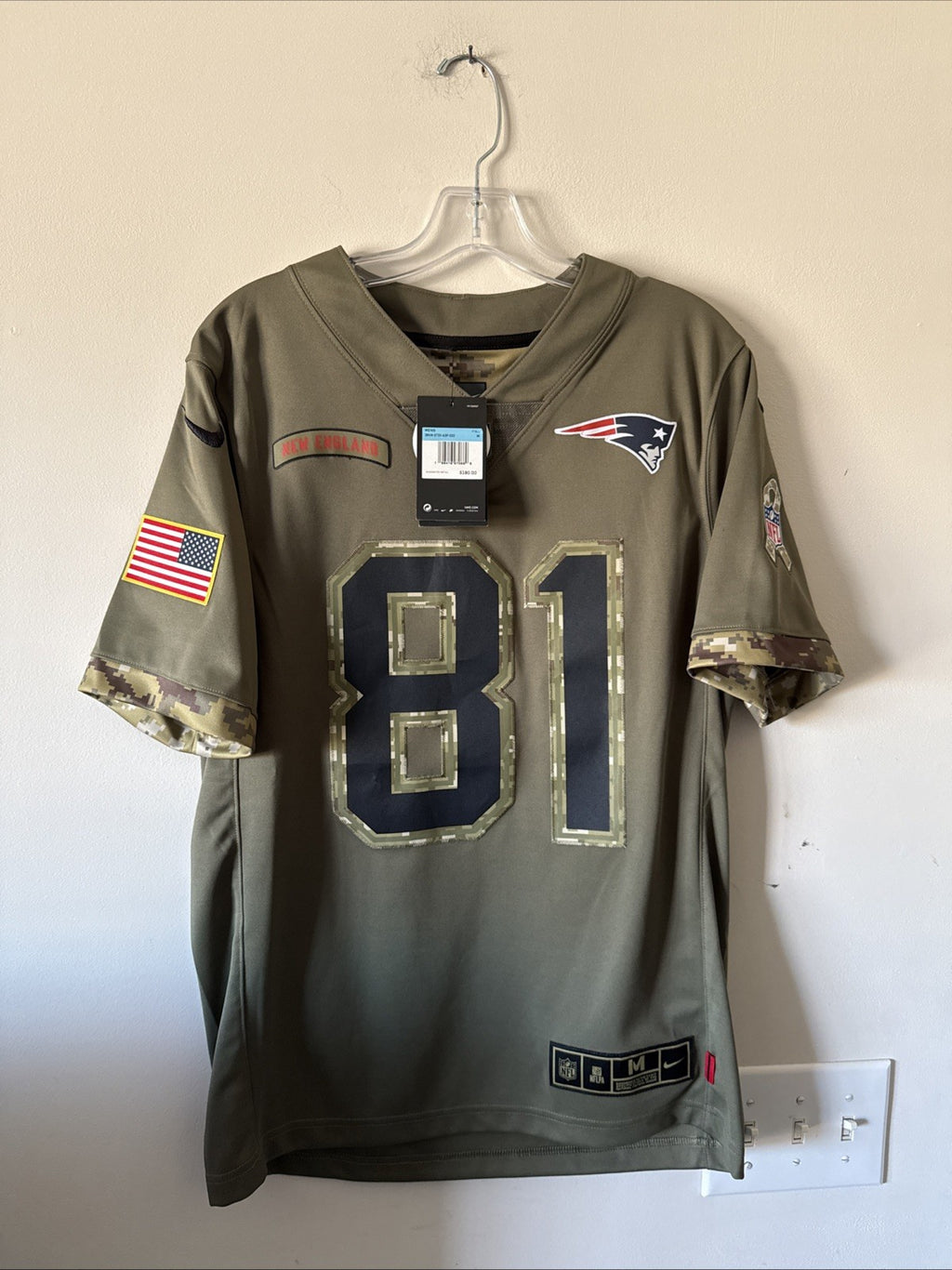 Men’s Nike Randy Moss #81 New England Patriots Salute To Service Jersey Sz M NWT
