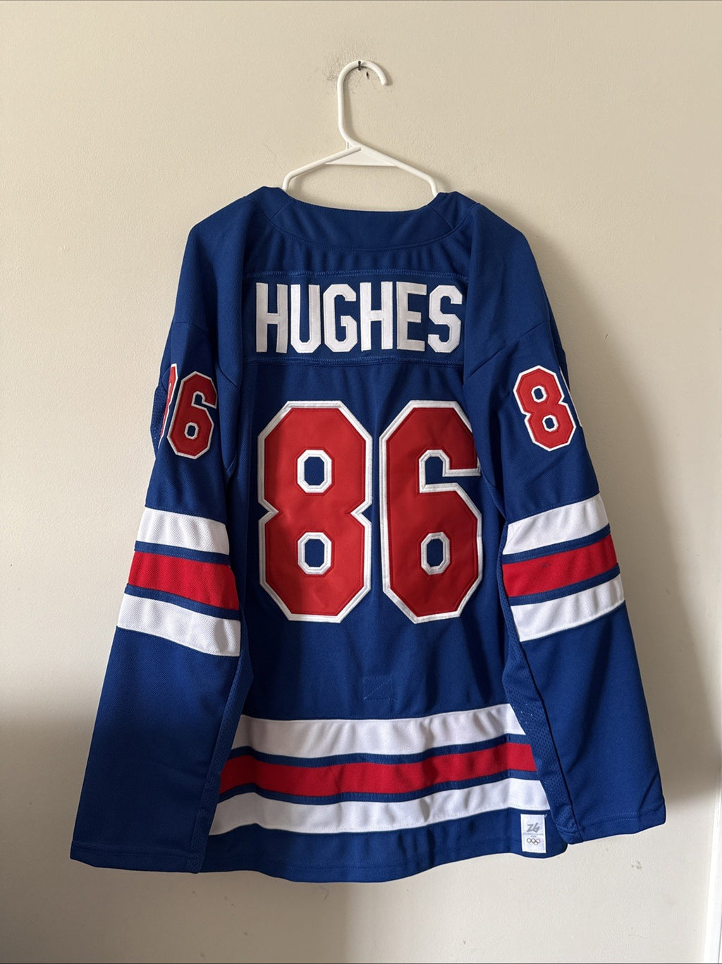 Men’s Nike Jack Hughes #86 Team USA Hockey Jersey 2026 Olympics Sz L Blue RARE