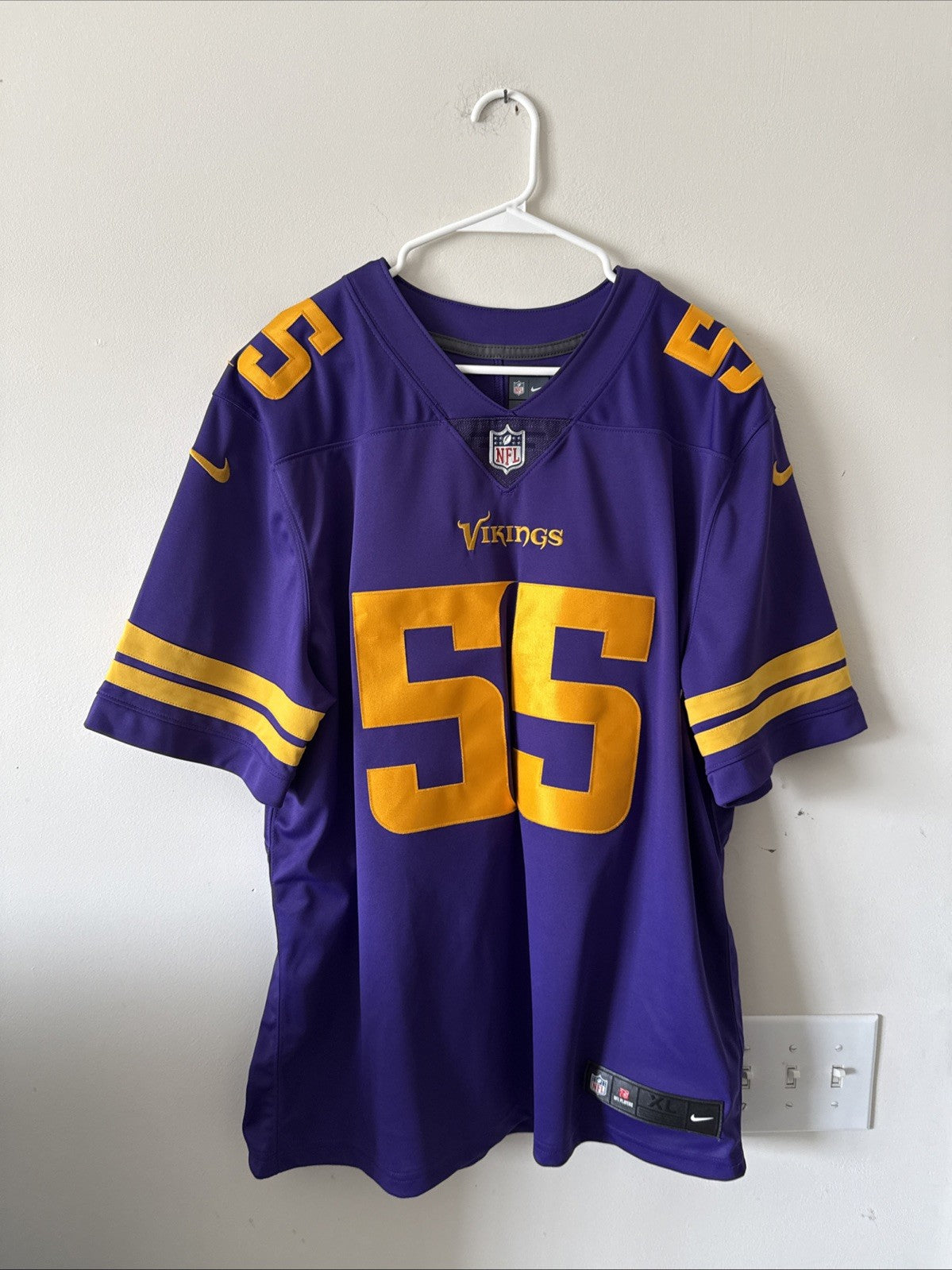 Men’s Nike Anthony Barr #55 Minnesota Vikings Vapor Limited Jersey Sz XL - RARE