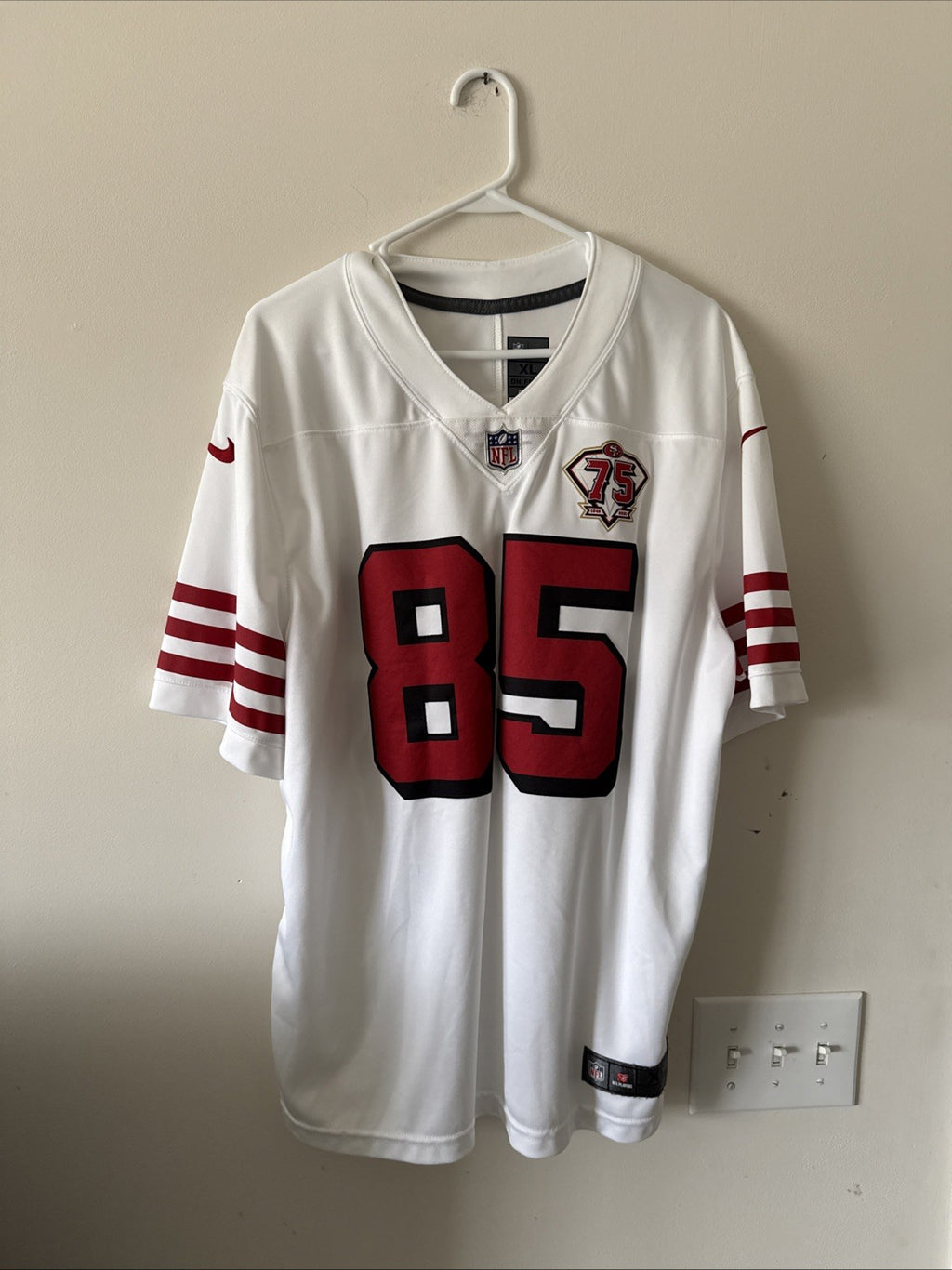 Men’s Nike George Kittle SF 49ers Vapor Lmtd Jersey 75th Anniv Patch Sz XL RARE