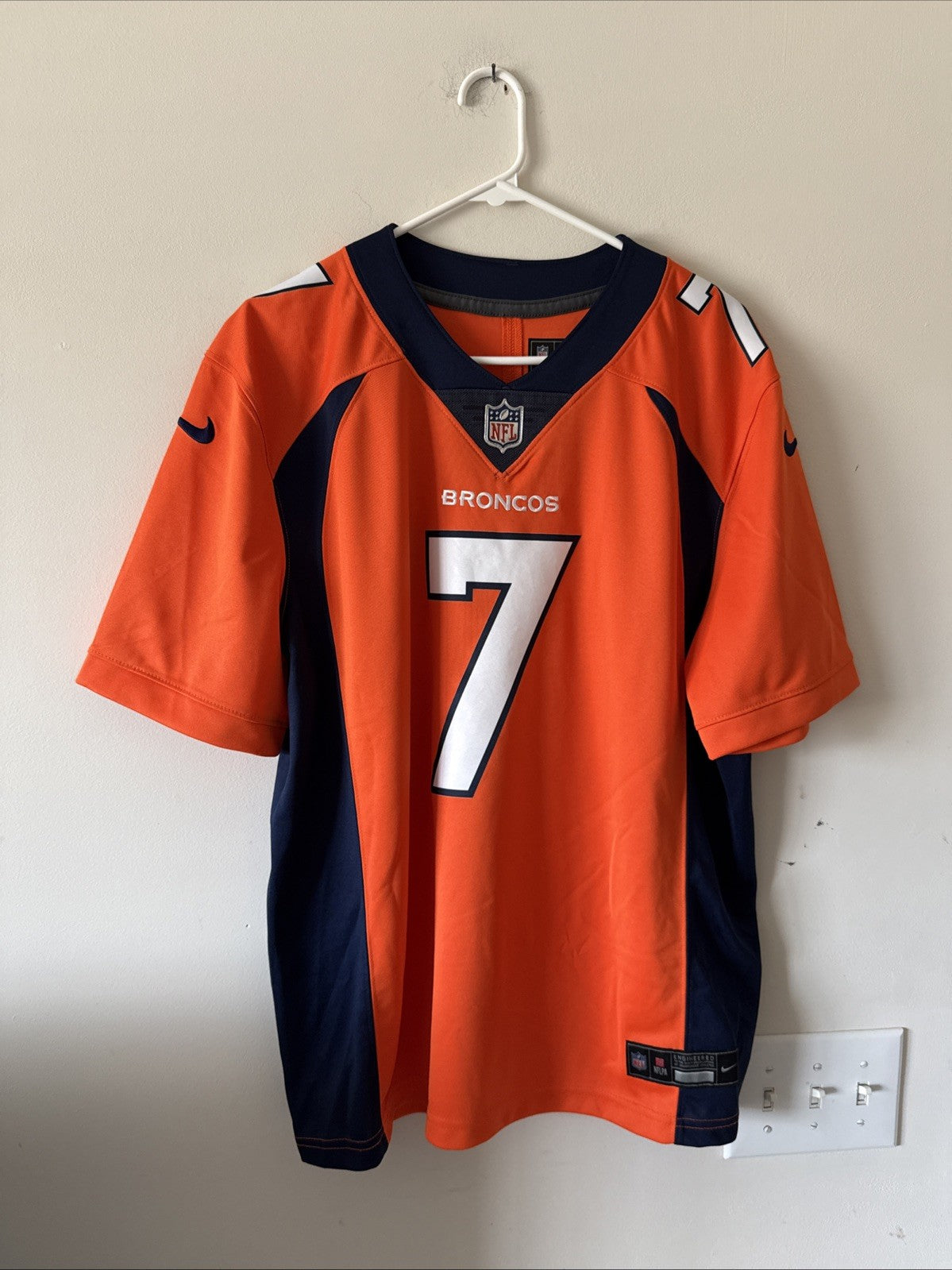 Men’s Nike John Elway #7 Denver Broncos Vapor Lmtd NFL Jersey Sz L - Orange RARE