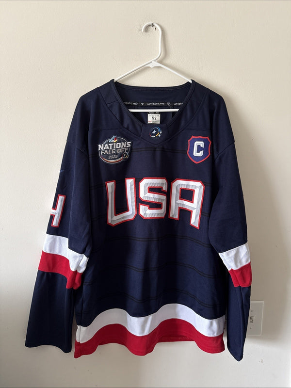 Men’s Fanatics Auston Matthews #34 Team USA 4 Nations Faceoff Jersey Sz 52 RARE