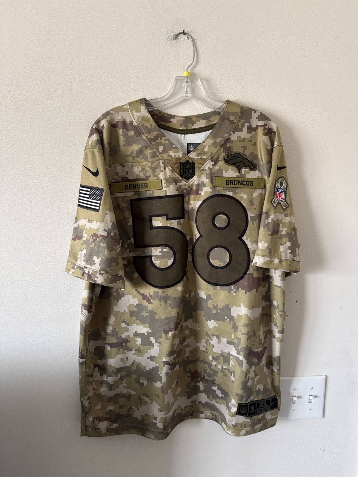 Men's Von Miller #58 Denver Broncos 2018 Salute To Service NFL Jersey Sz XL RARE