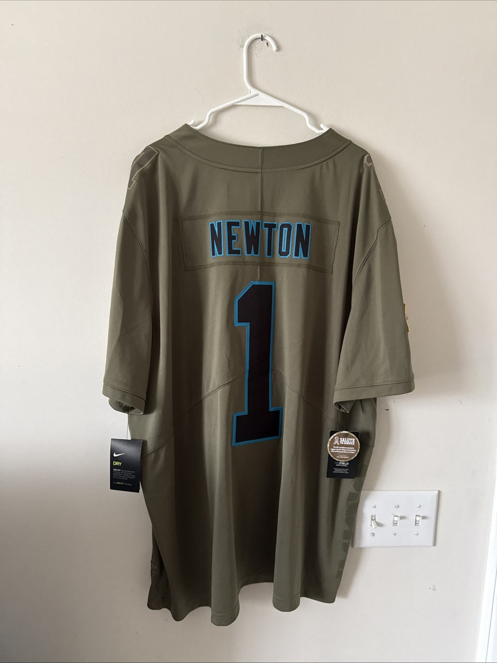Men's Nike Cam Newton #1 Carolina Panthers Salute To Service Jersey Sz 3XL RARE