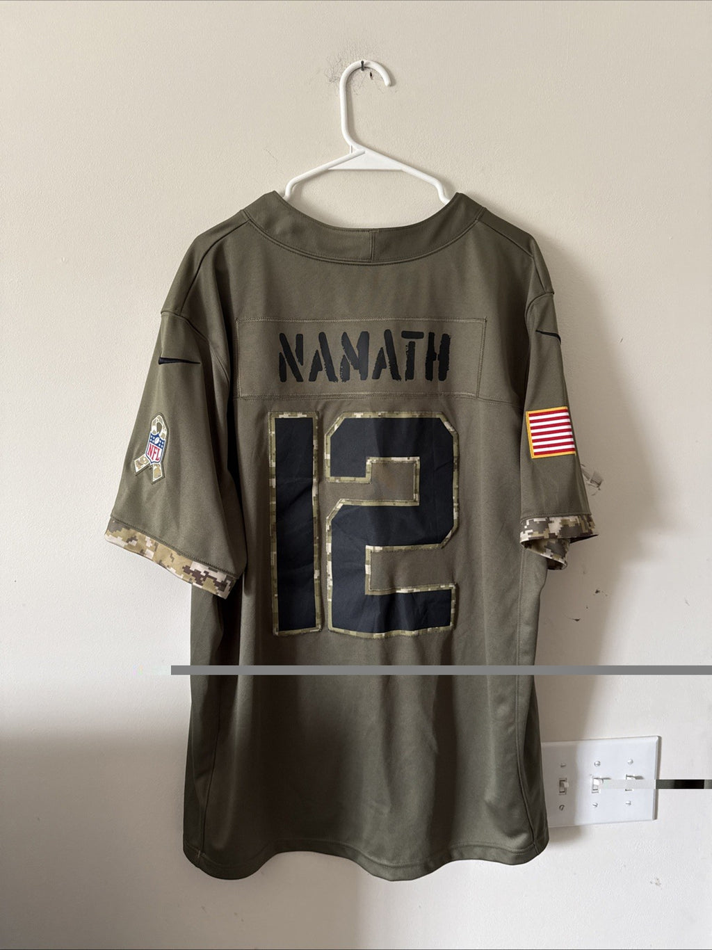 Men’s Nike Joe Namath #12 New York Jets Salute To Service NFL Jersey Sz XL RARE