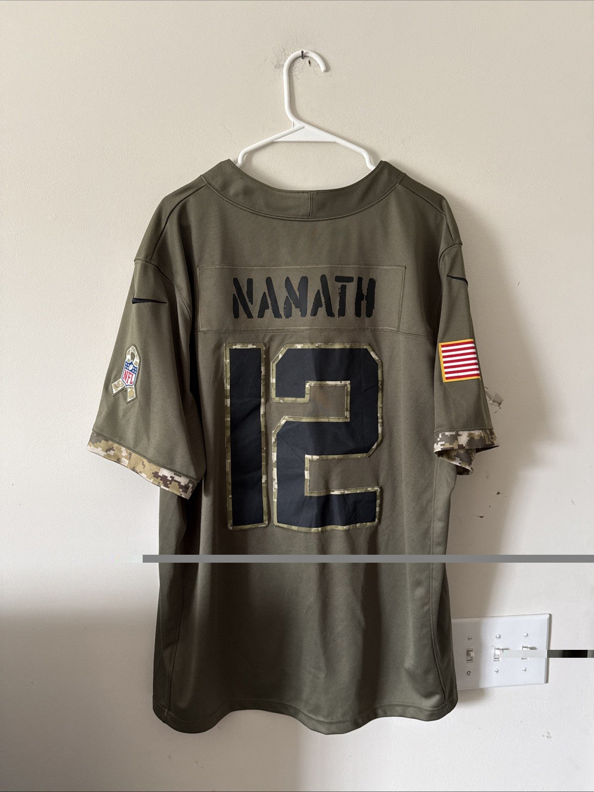 Men’s Nike Joe Namath #12 New York Jets Salute To Service NFL Jersey Sz XL RARE