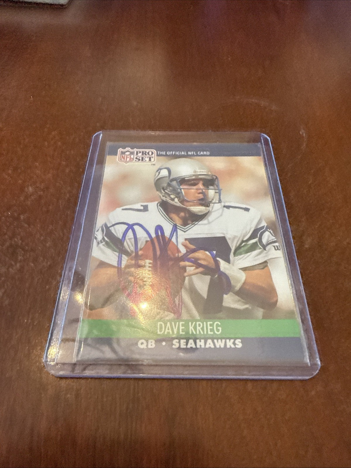 1990 Pro Set - Dave Krieg #648 Autograph