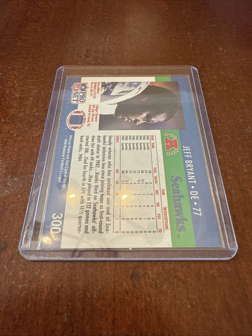 1990 NFL Pro Set Card #300 Seahawks Jeff Bryant Autograph