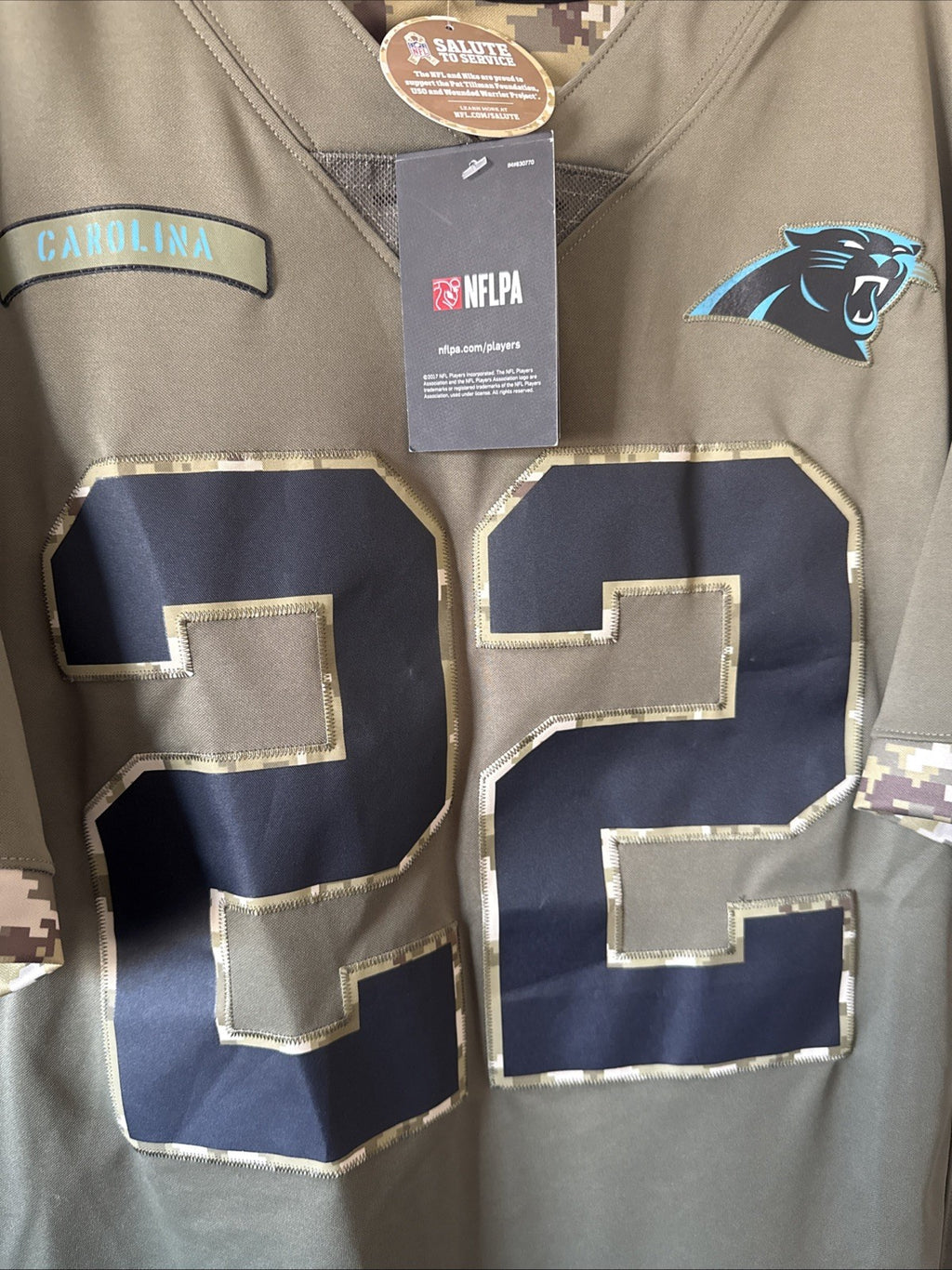 Men’s Nike Christian McCaffrey #22 Panthers Salute To Service Lmtd Jersey Sz L