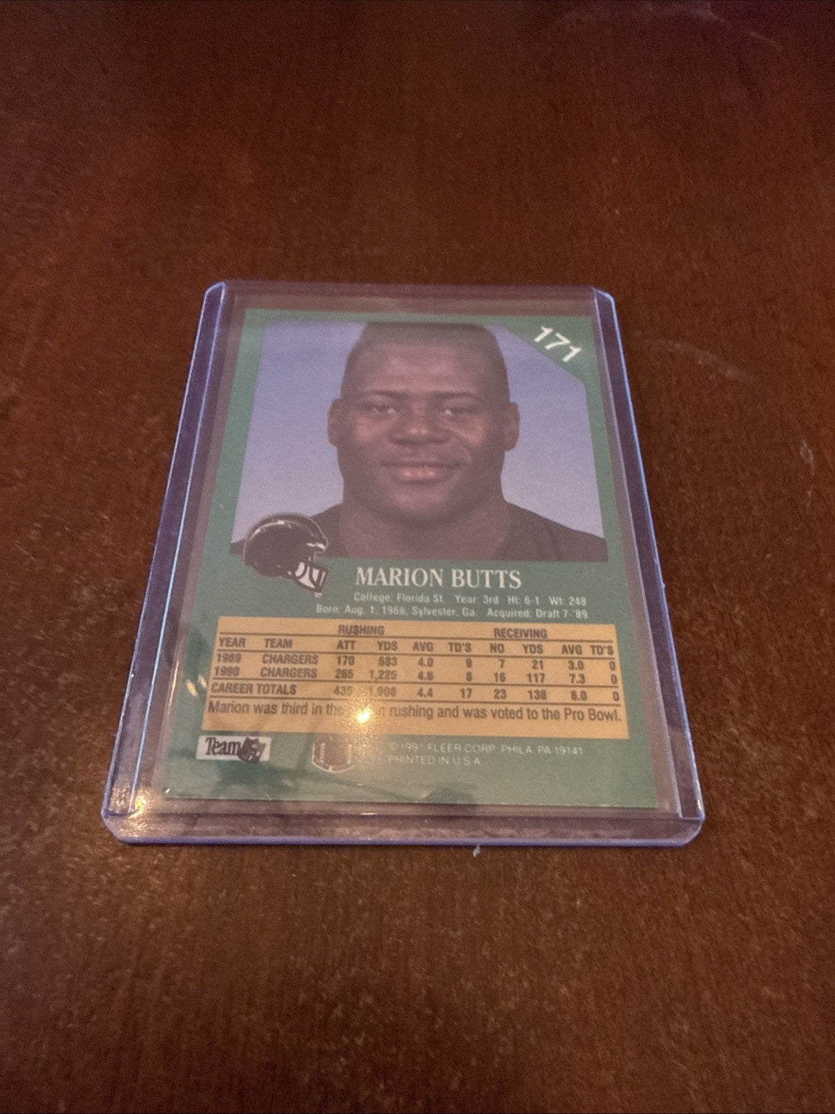 1991 Fleer - Marion Butts #171 Autograph