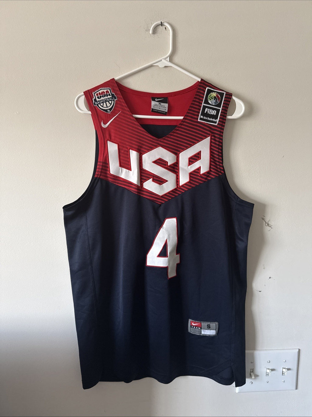 Men’s Nike Stephen Curry #4 Team USA 2014 Olympics FIBA Jersey Sz S - Blue RARE