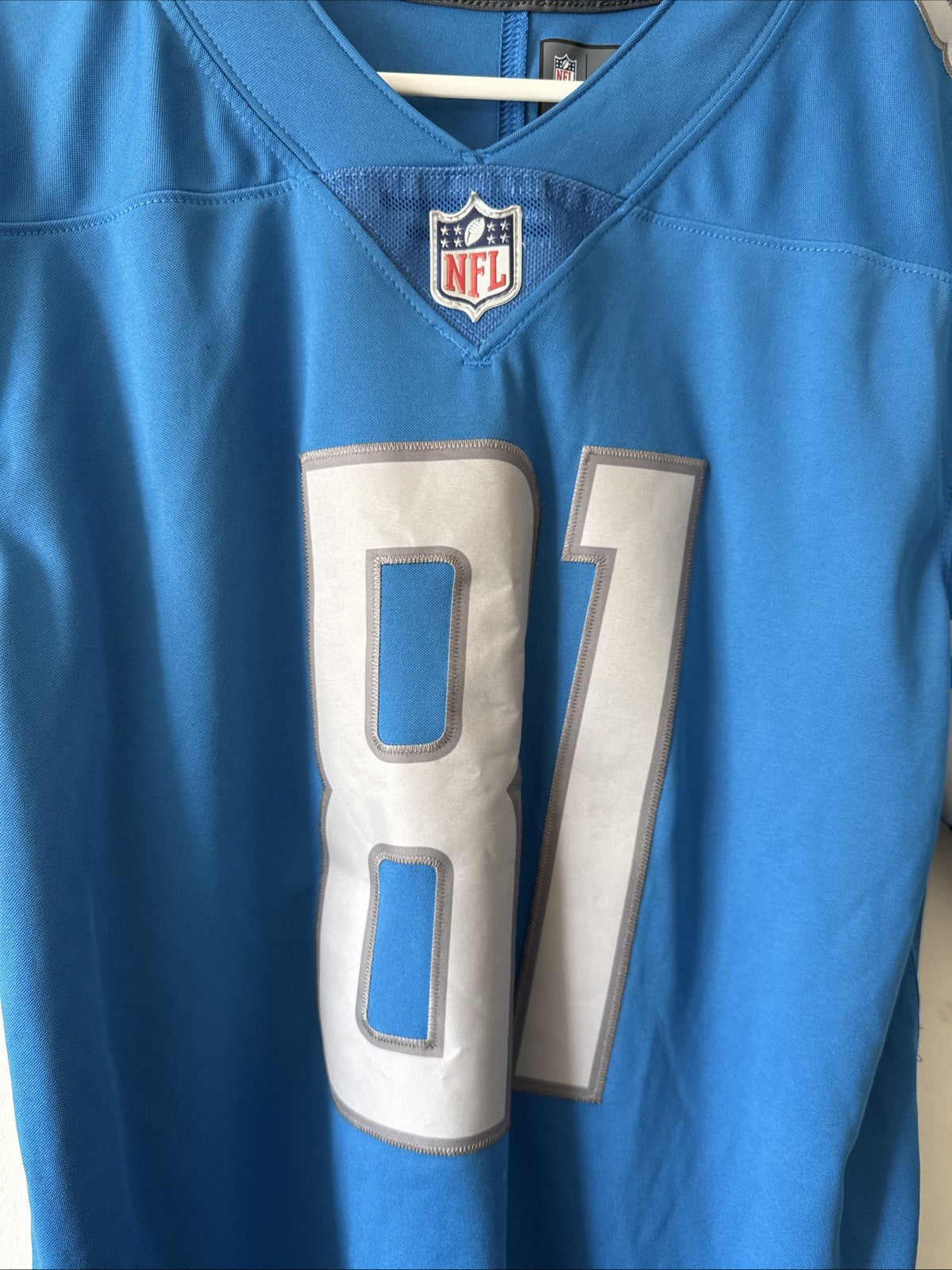 Men’s Nike Calvin Johnson #81 Detroit Lions Vapor Limited Jersey Sz M Blue RARE