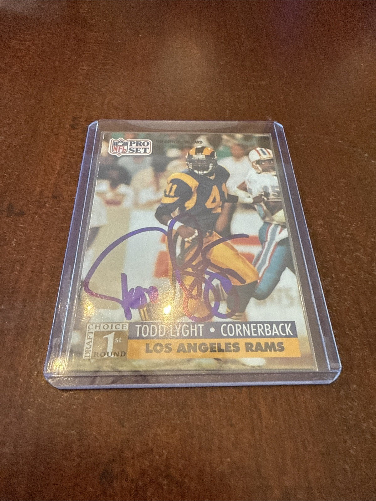 1991 Pro Set - 1st Round Draft Choice Todd Lyght #734 (RC) Autograph