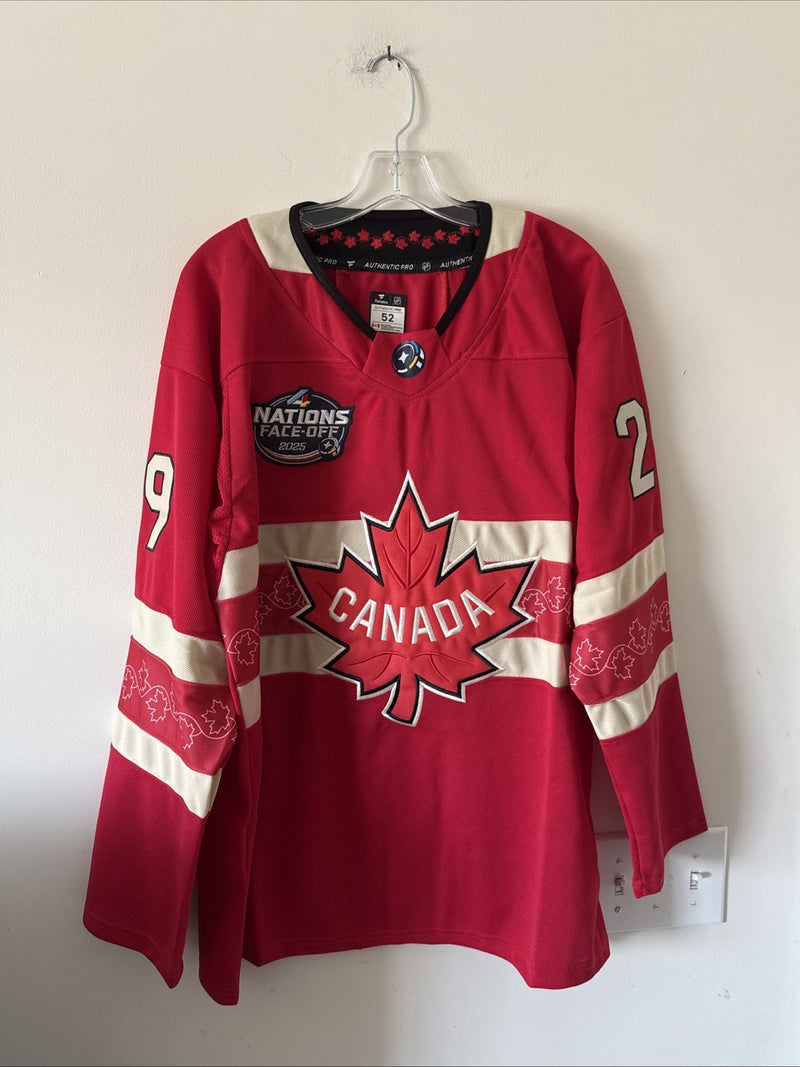 Men’s Fanatics Nathan MacKinnon #29 Canada 4 Nations FaceOff Jersey Size 52 RARE