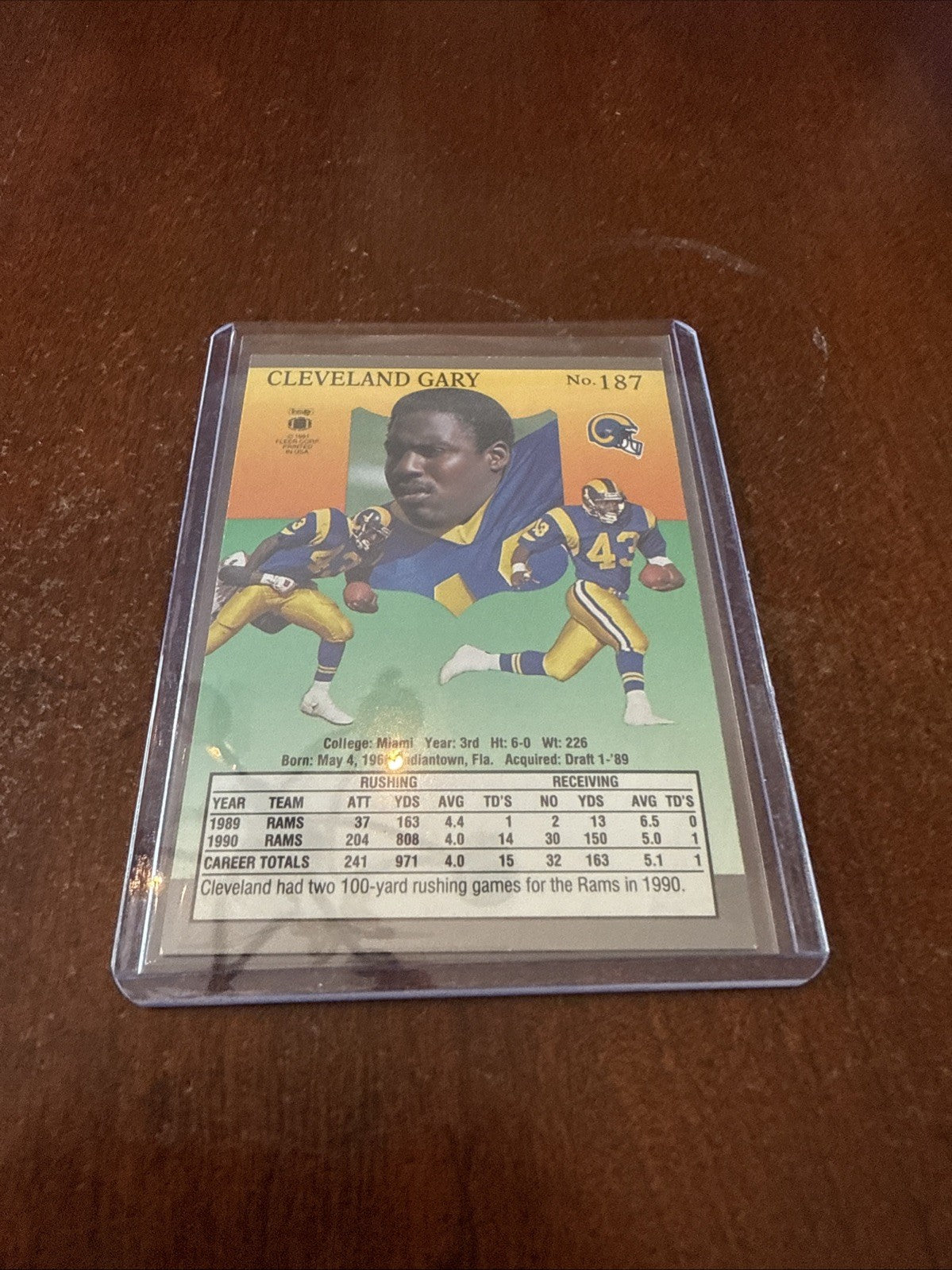 1991 Fleer Ultra - Cleveland Gary #187 Autograph