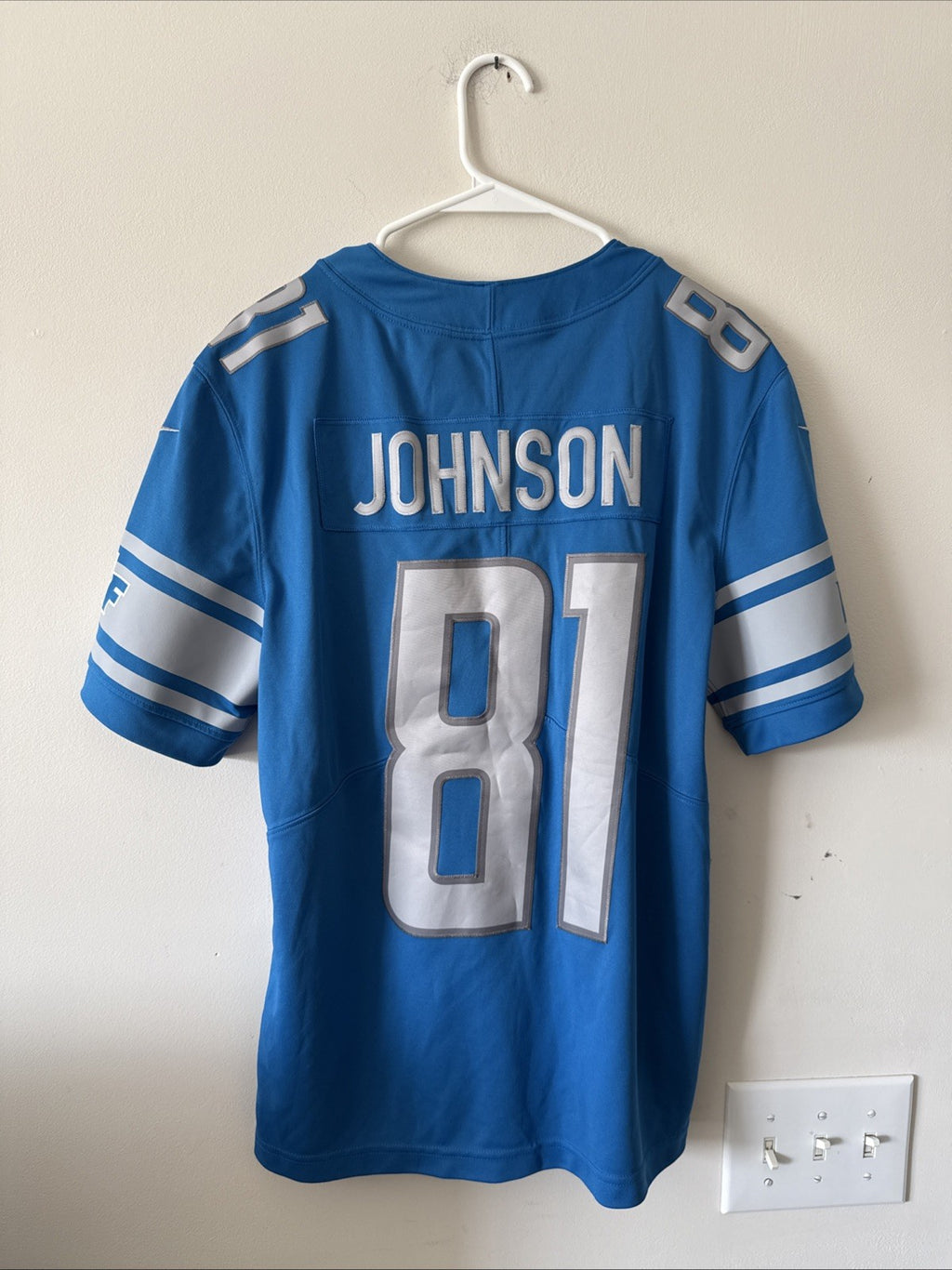Men’s Nike Calvin Johnson #81 Detroit Lions Vapor Limited Jersey Sz M Blue RARE