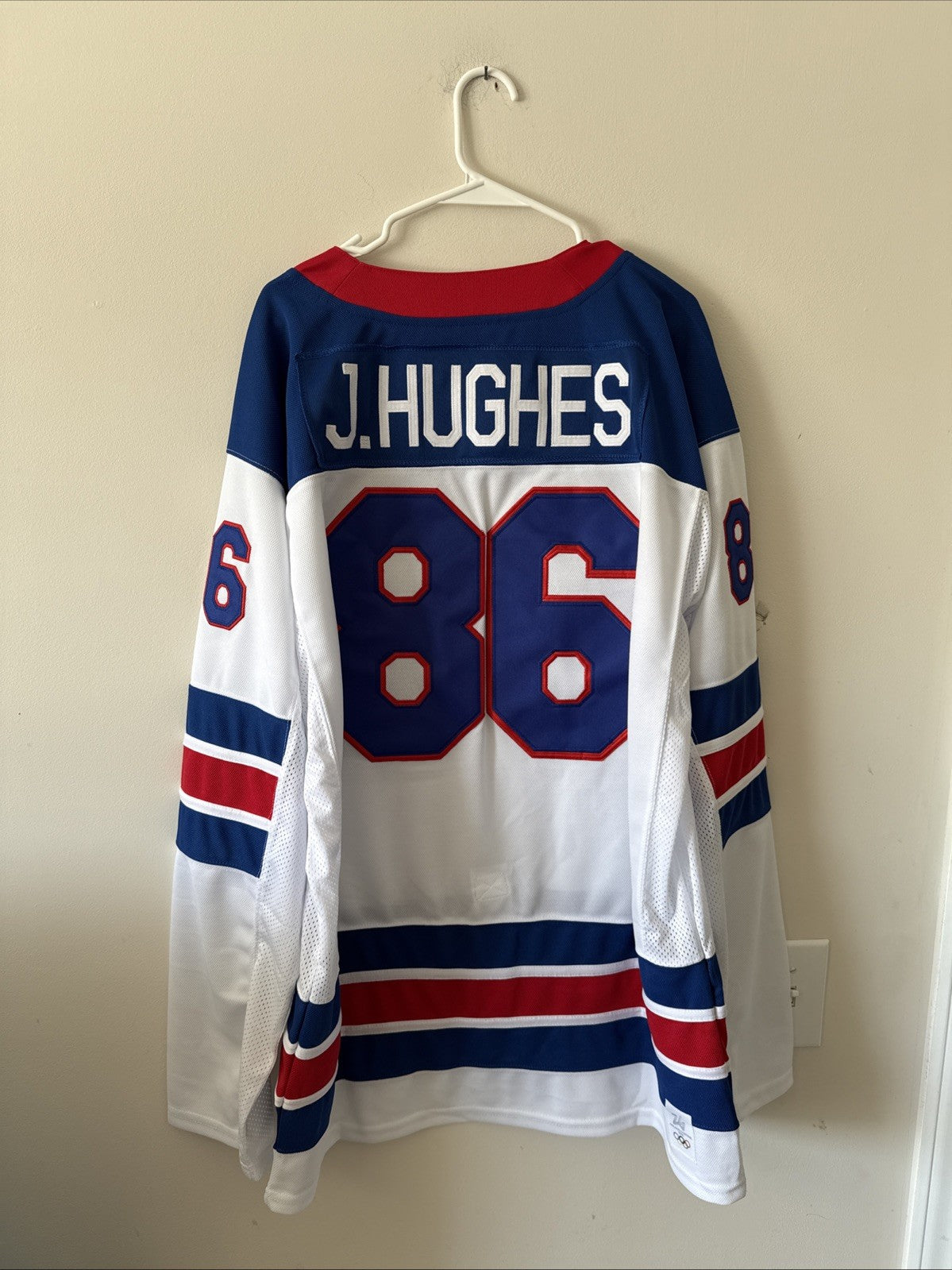 Men’s Nike Jack Hughes #86 Team USA Hockey Jersey 2026 Olympics Sz XL White RARE