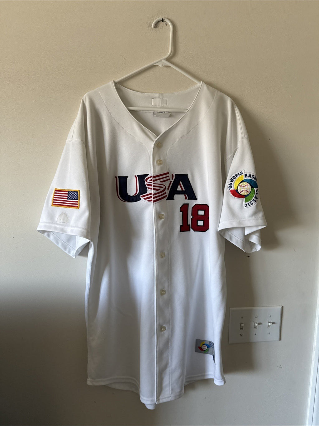 Men’s Majestic Johnny Damon #18 Team USA 2006 WBC Baseball Jersey Sz 52 - RARE