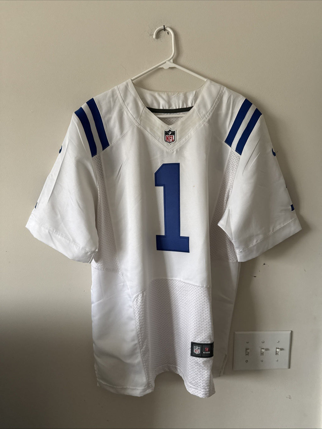 Men’s Nike Pat McAfee #1 Indianapolis Colts Vapor Elite Jersey Sz 48 White RARE