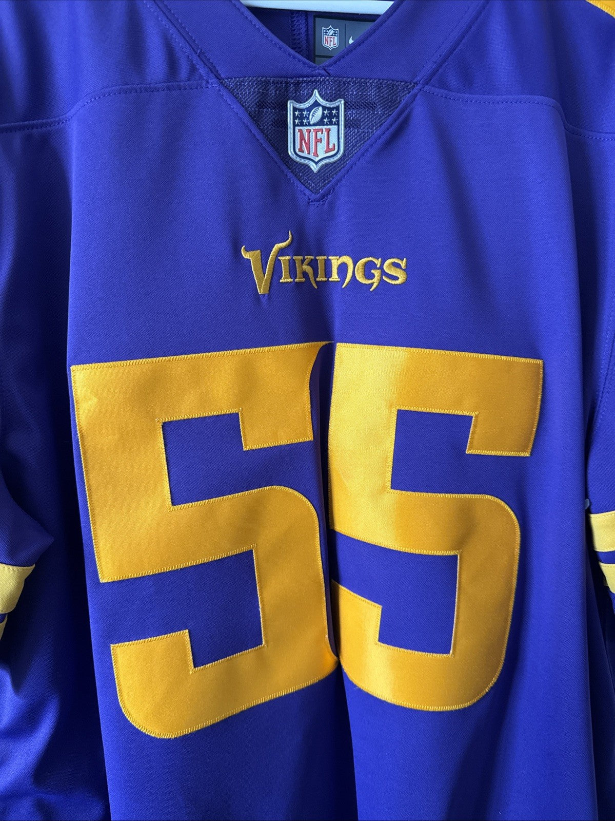 Men’s Nike Anthony Barr #55 Minnesota Vikings Vapor Limited Jersey Sz XL - RARE