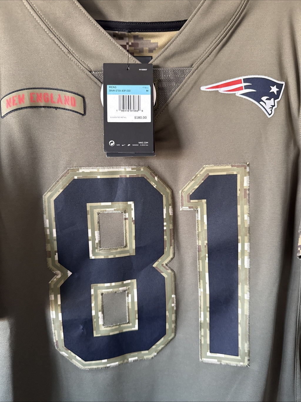 Men’s Nike Randy Moss #81 New England Patriots Salute To Service Jersey Sz M NWT