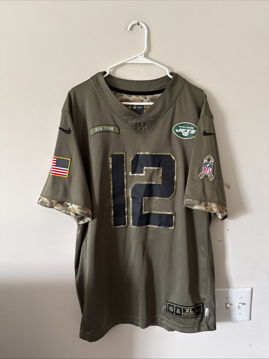 Men’s Nike Joe Namath #12 New York Jets Salute To Service NFL Jersey Sz XL RARE