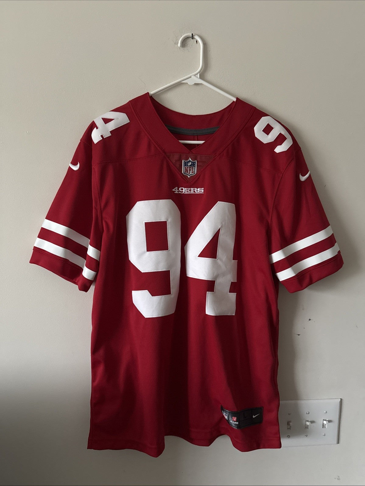MEN’S NIKE SOLOMON THOMAS #94 SAN FRANSCISCO 49ERS VAPOR LMTD JERSEY SZ L - RARE