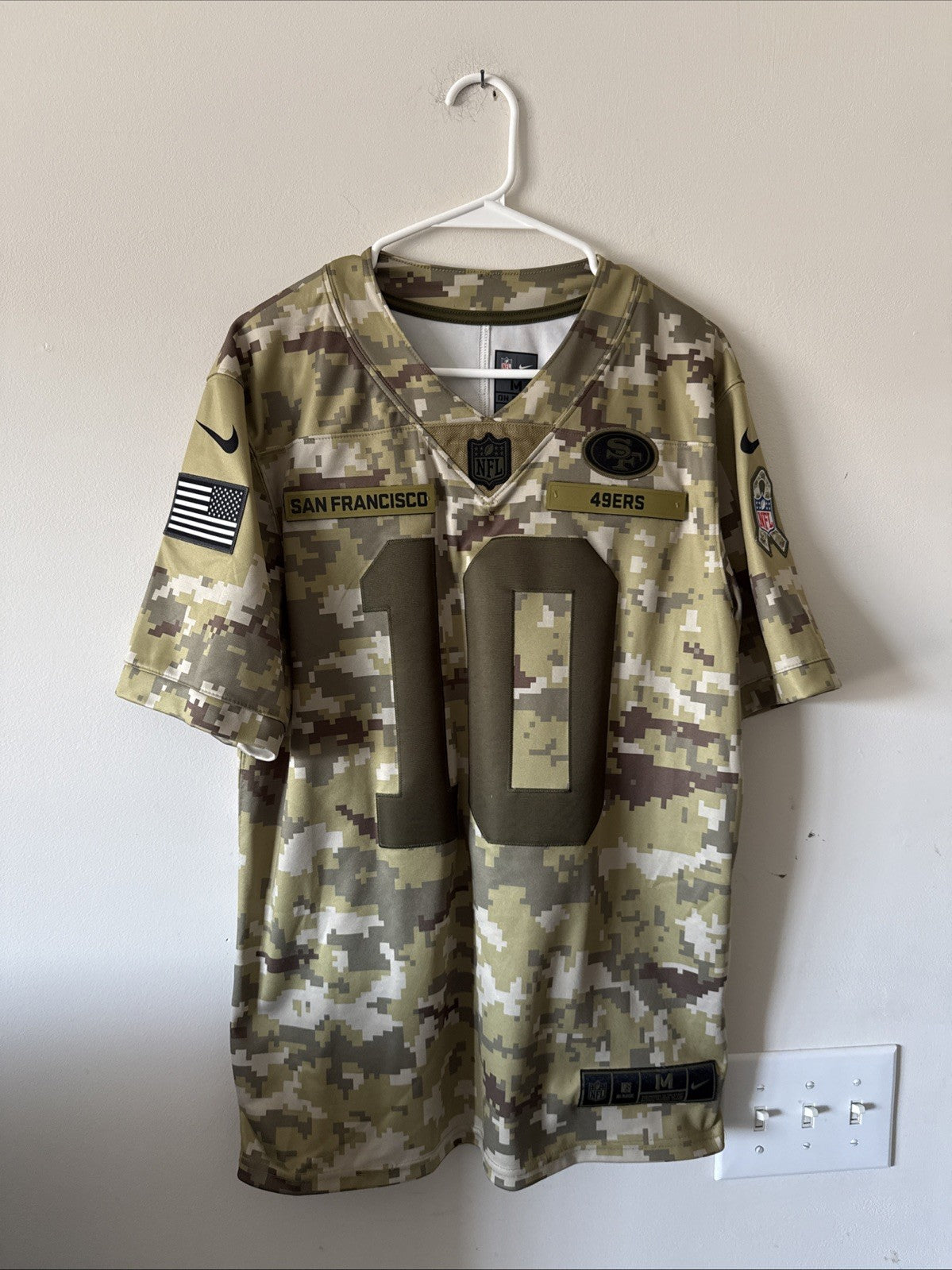 Men's Nike Jimmy Garoppolo #10 SF 49ers 2018 Salute To Service Jersey Sz M RARE