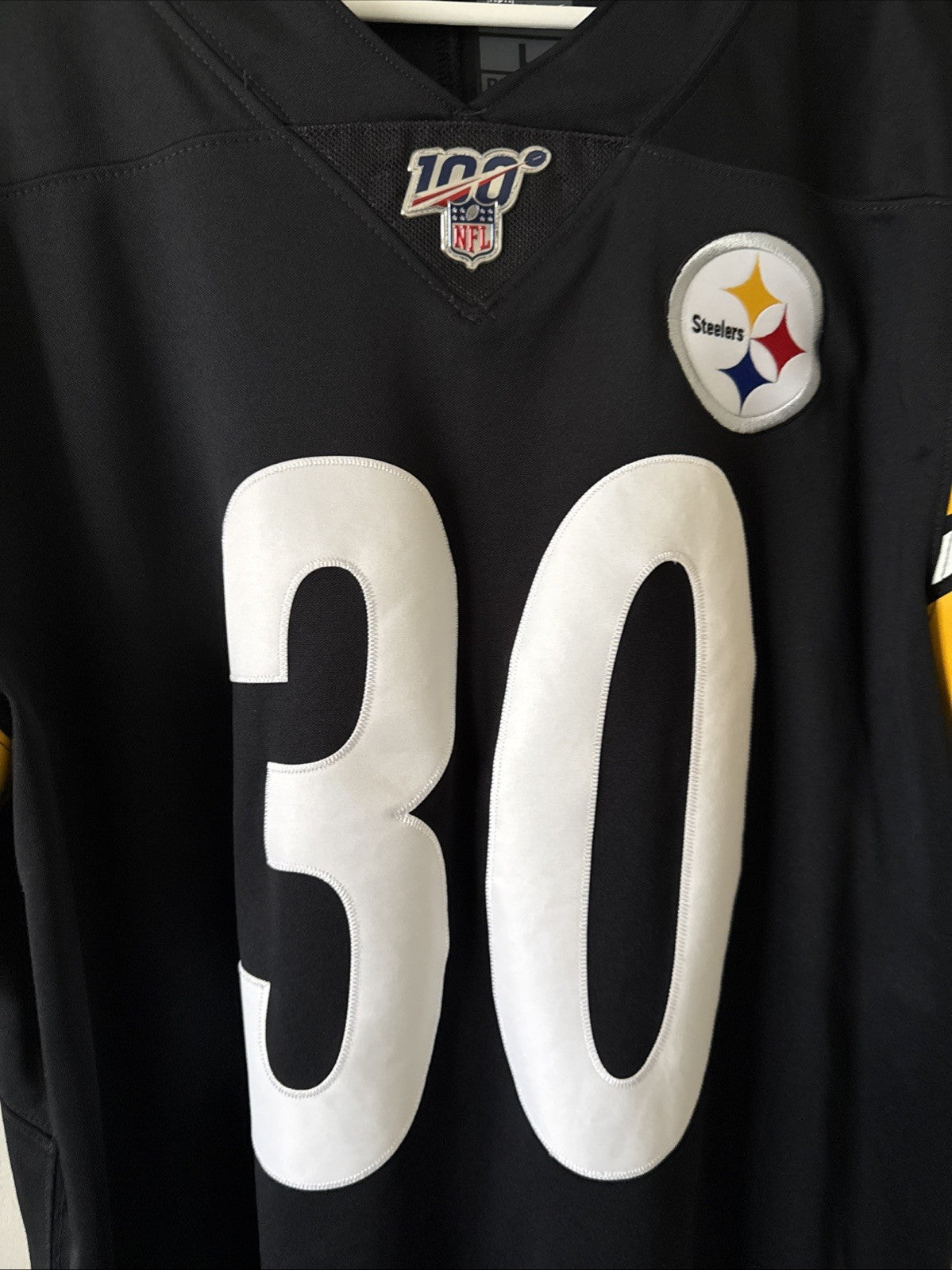 Men’s Nike James Conner #30 Steelers 100 Patch Vapor Lmtd Jersey Sz L Black RARE