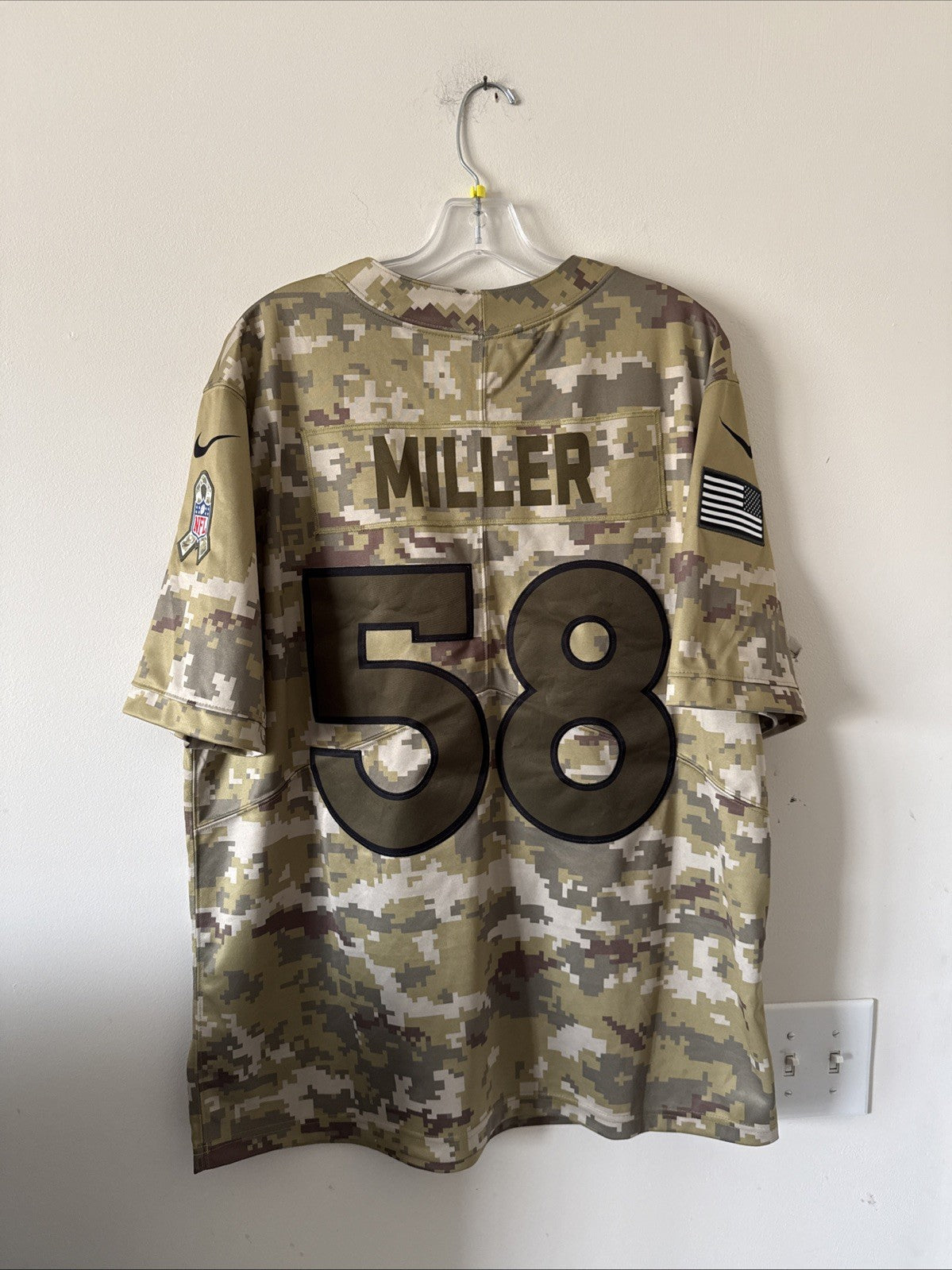 Men's Von Miller #58 Denver Broncos 2018 Salute To Service NFL Jersey Sz XL RARE