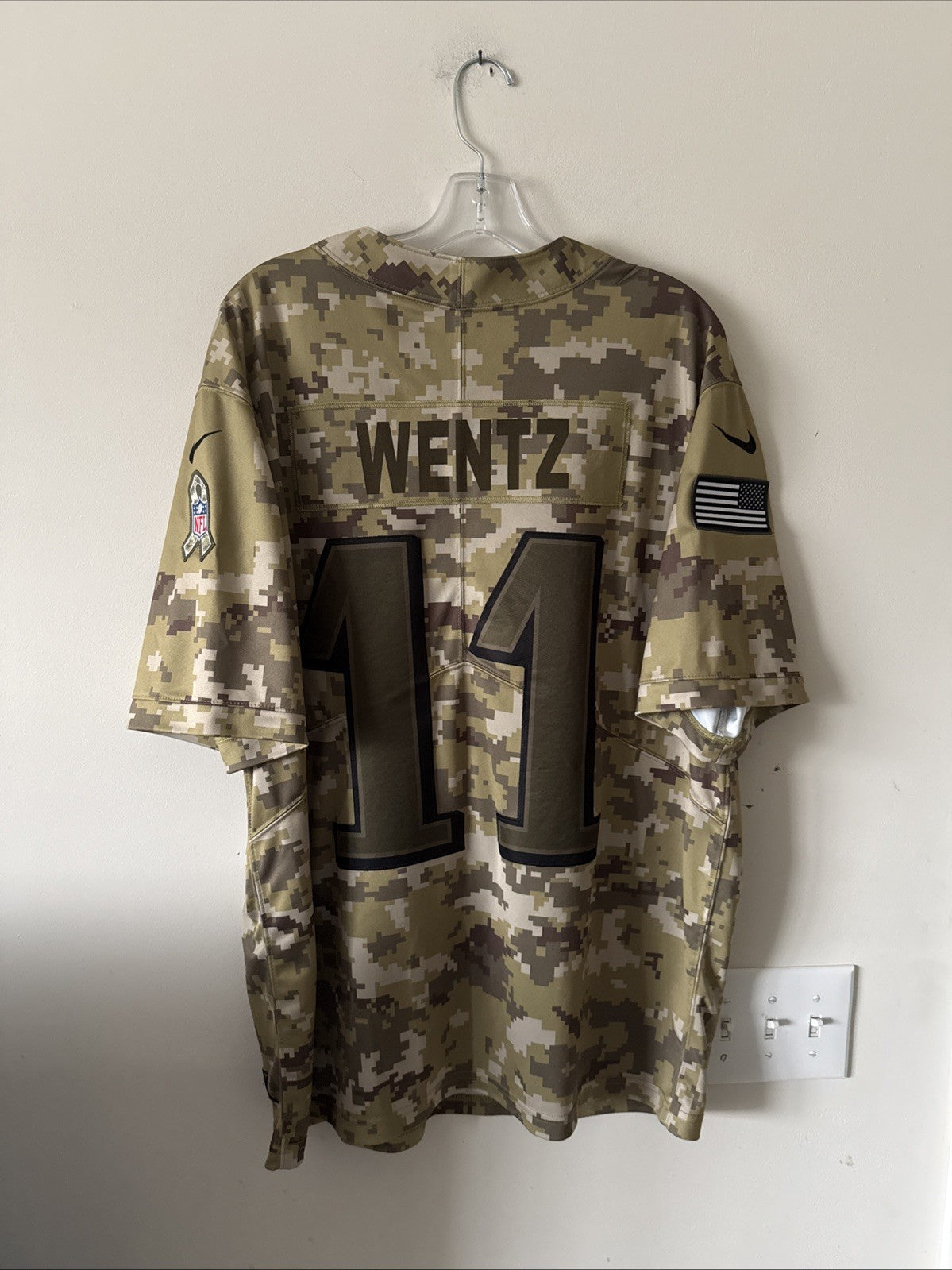 Men's Nike Carson Wentz #11 Philadelphia Eagles Salute To Service Jersey Sz 2XL