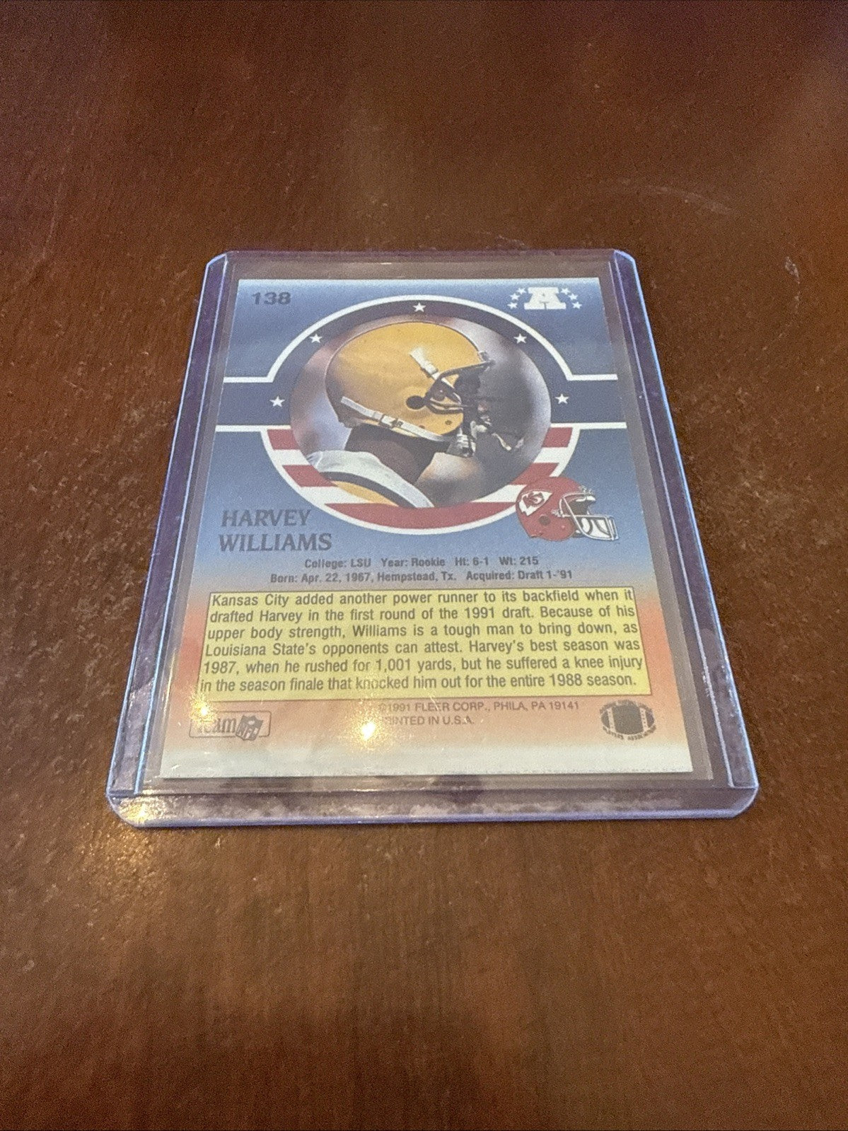 1991 Stars 'n Stripes - Harvey Williams #138 (RC) Autograph