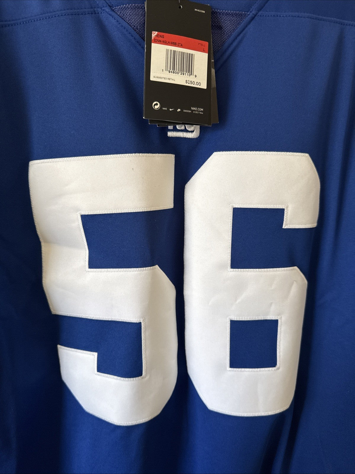 Men’s Nike Lawrence Taylor #56 New York Giants Vapor Lmtd Jersey Sz L - NWT RARE